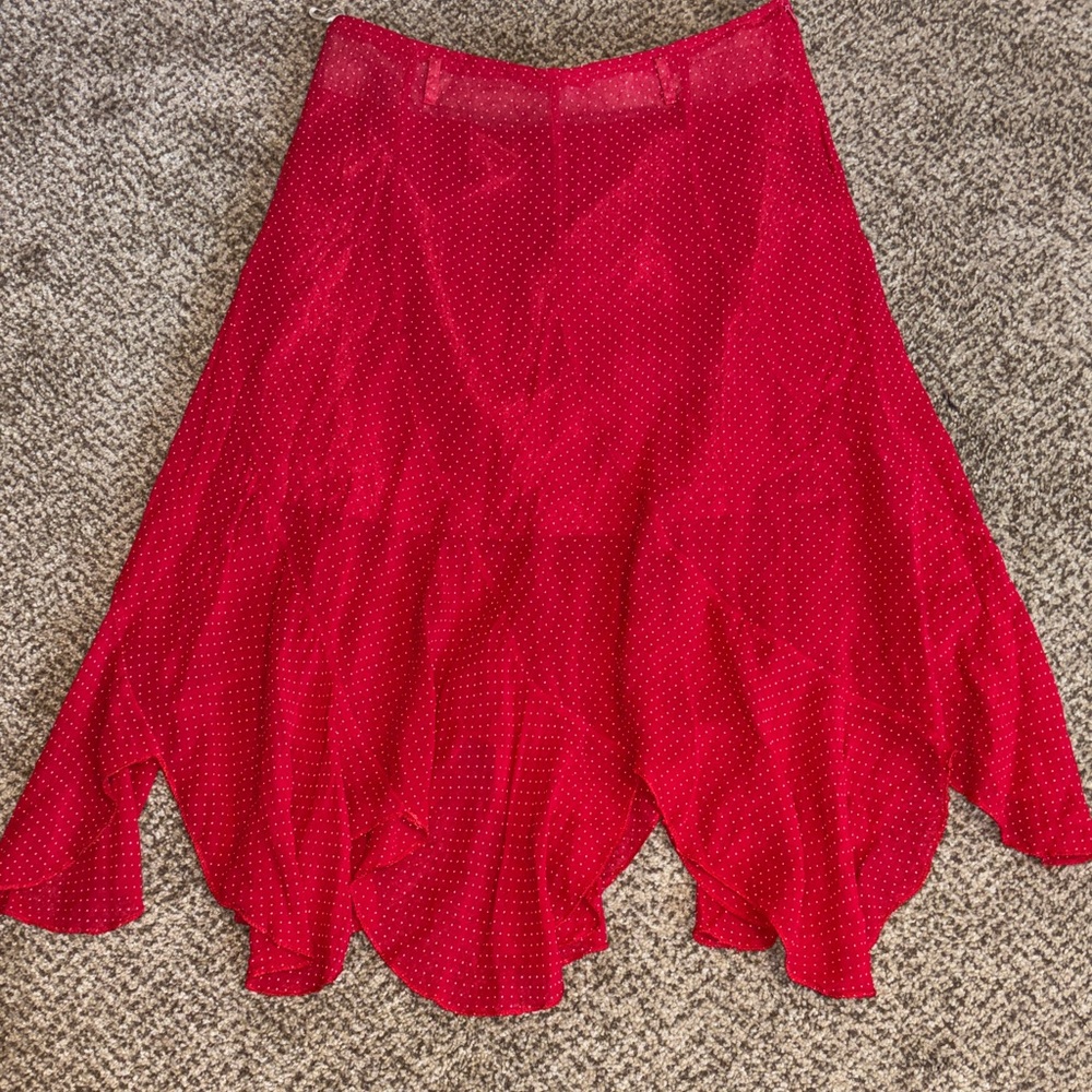 Vintage Foremen’s Collection 40  Red Polka Dot Women's Skirt Small